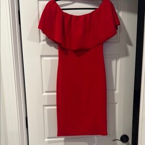 Almost Famous Strapless Red Dress
